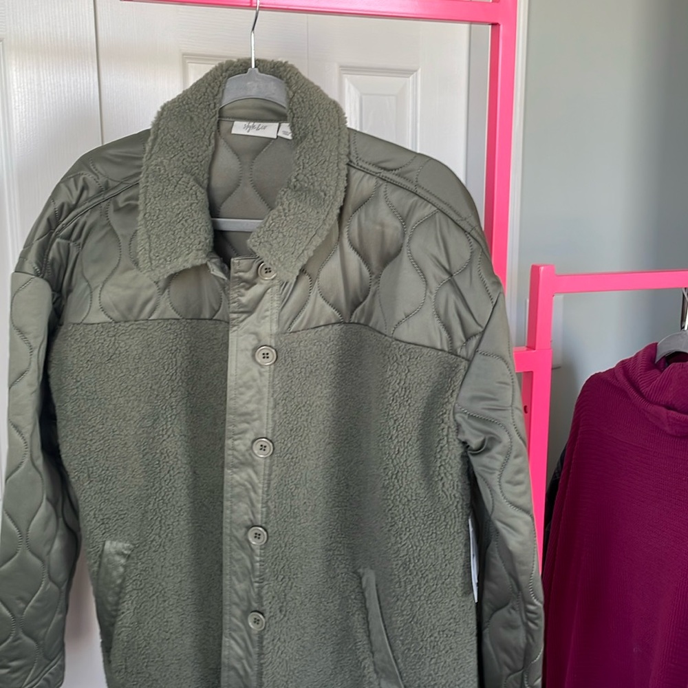 Teddy bear Quilted jacket from Macys by Style & Co size Large NWT